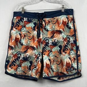 Patagonia Mens Tropical Floral Board Shorts Multicolor Swim Trunks Size 36